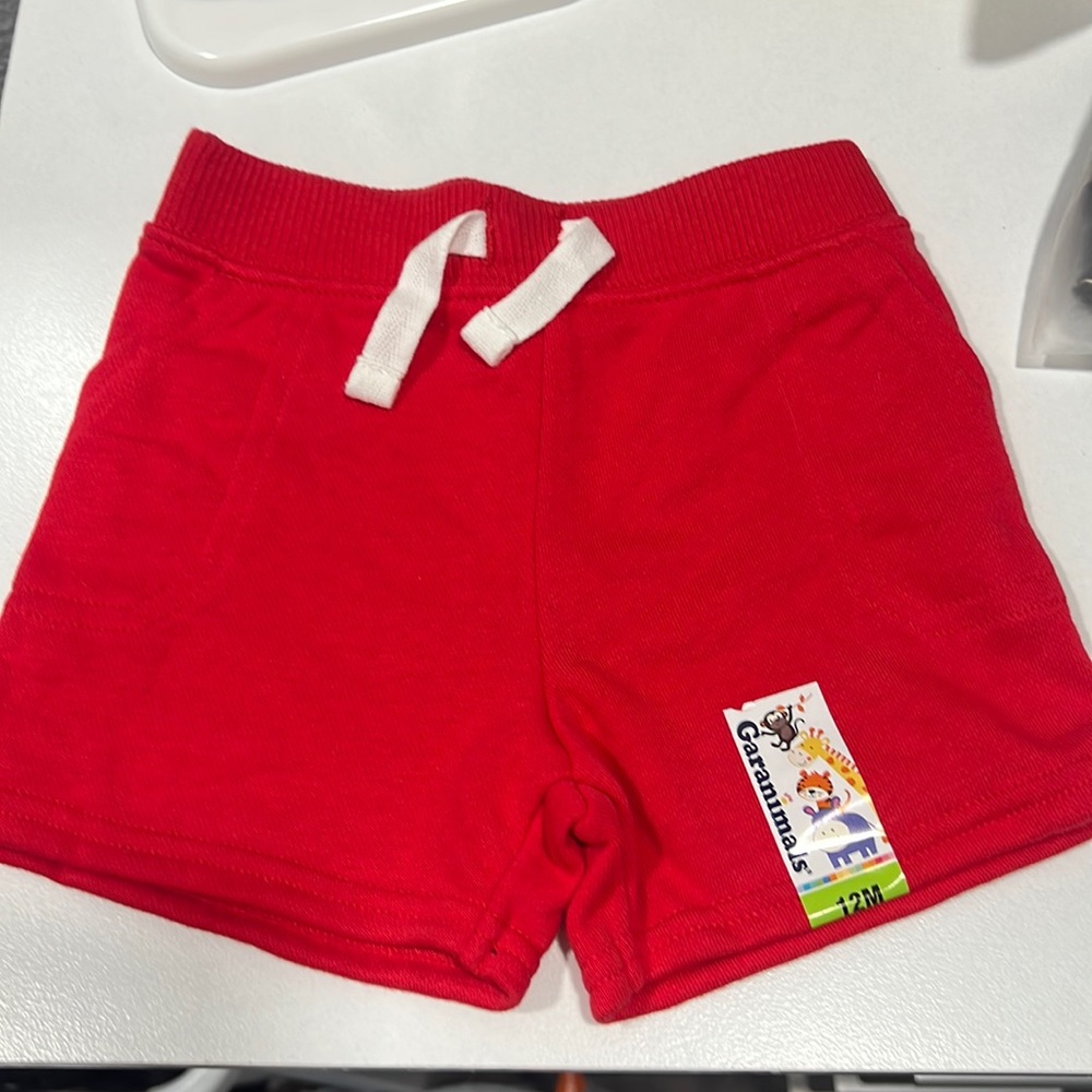 Boys Red French Terry Shorts